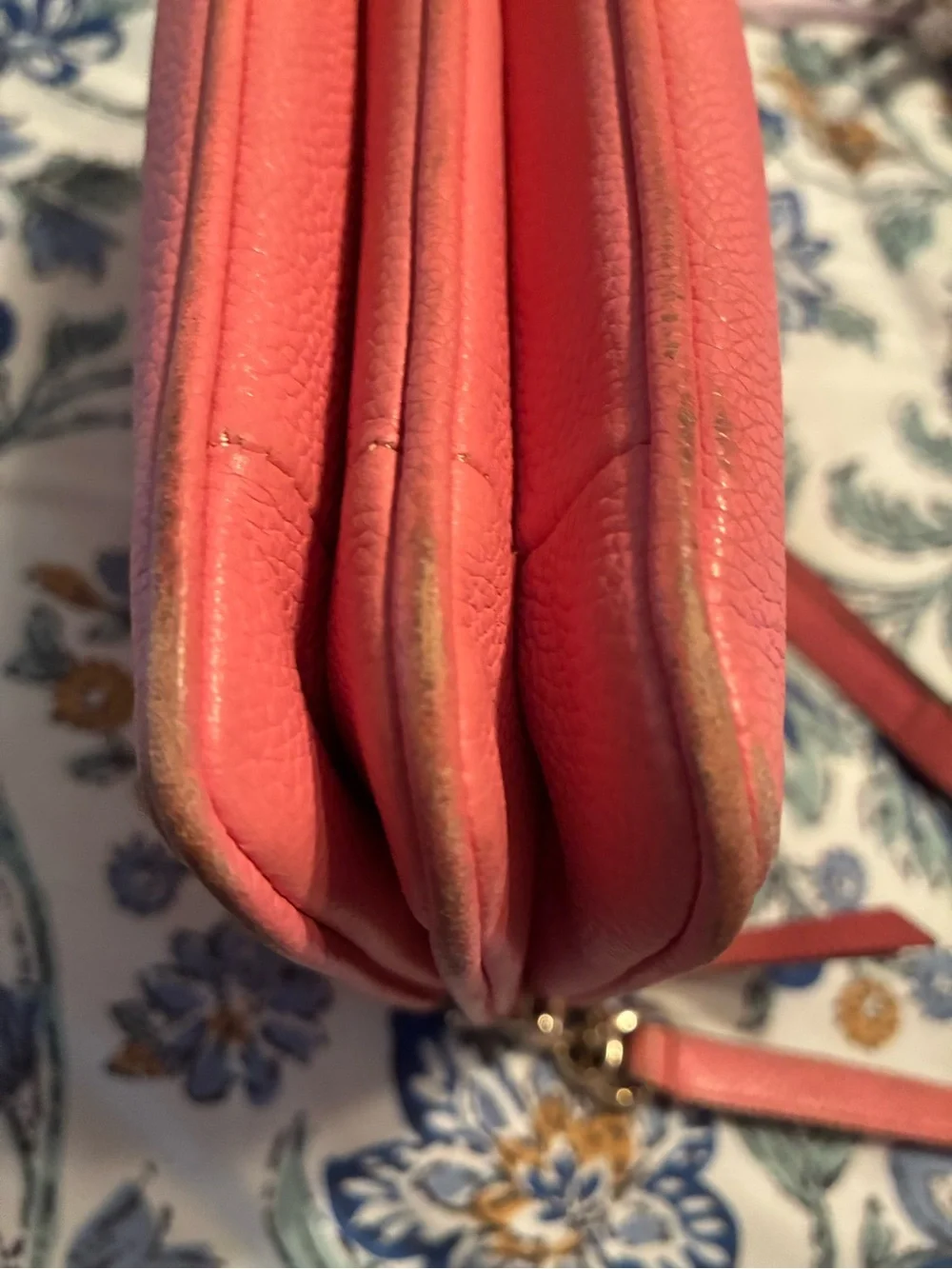 kate spade Pink Leather Crossbody with Chain Accents